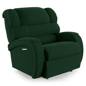 Poltrona Do Papai Reclinável Napoli Elétrica Botão Led Veludo Verde Fh1