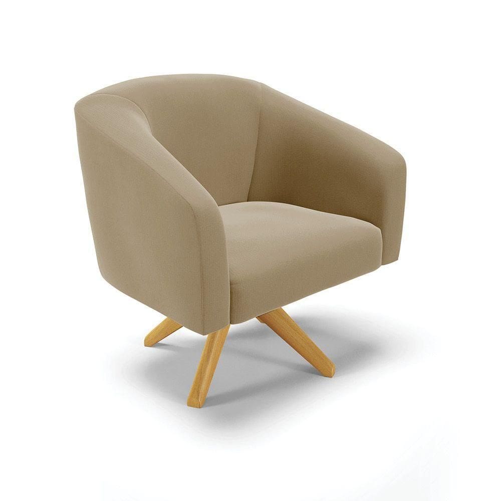Cadeira Sala De Jantar Giratória Ma30 Stella Suede D03 - D`rossi Cor Marrom Rato