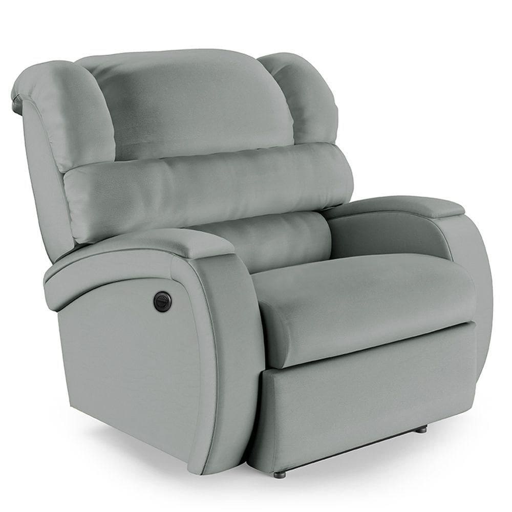 Poltrona Do Papai Reclinável Napoli Power Elétrica Pu Fh1 Cinza