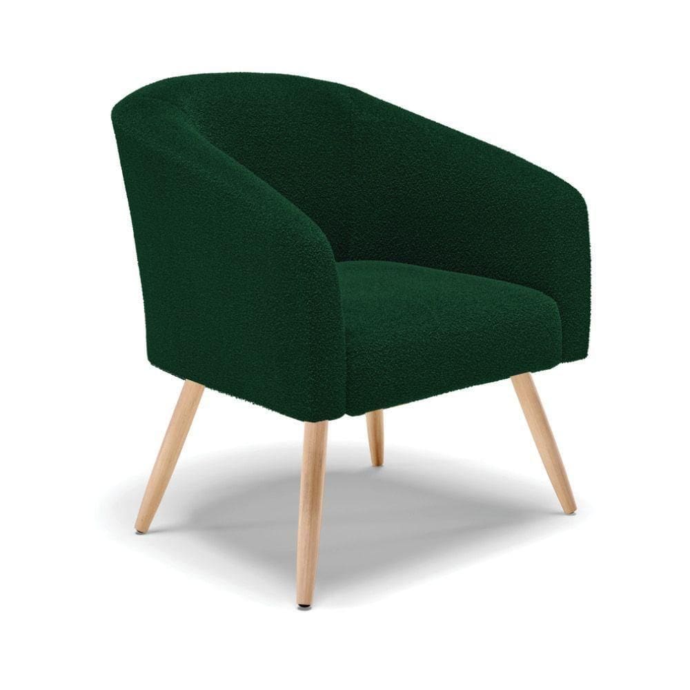 Cadeira Sala De Jantar Pé Palito Natural Stella Bouclê D03 - D`rossi Cor Verde