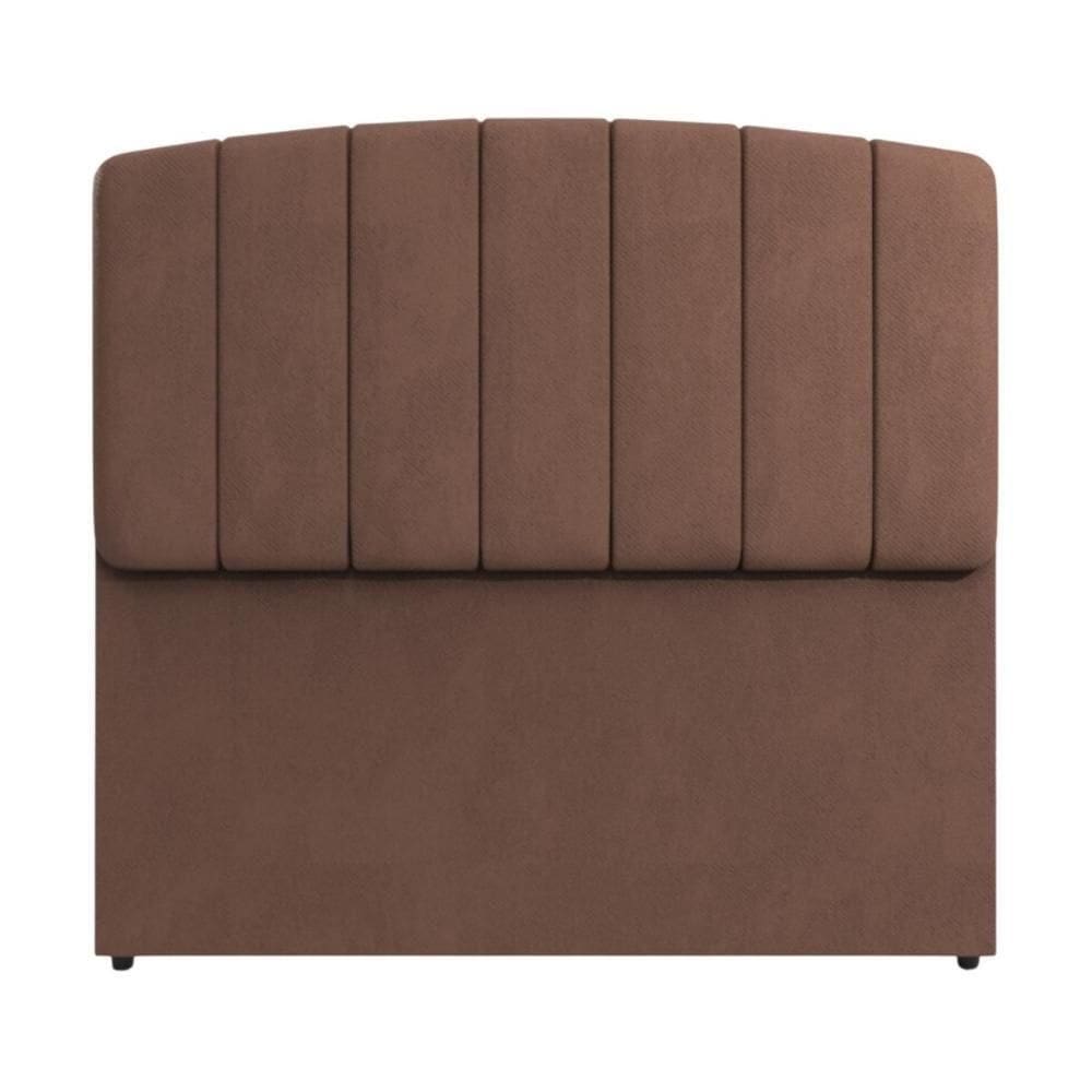Painel Cabeceira Atenas Estofada Modulada Cama Casal 1,40m Marrom Marrom
