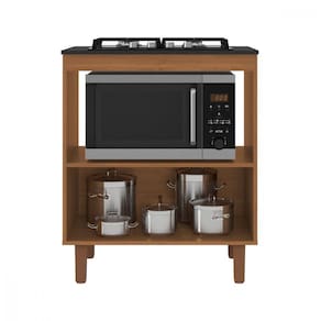 Balcão Master Para Cooktop 4 Bocas E Forno Cinamomo Preto Cinamomo Com Preto