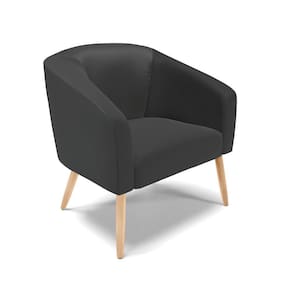 Cadeira Sala De Jantar Pé Palito Natural Stella Sintético D03 - D`rossi Cor Preto