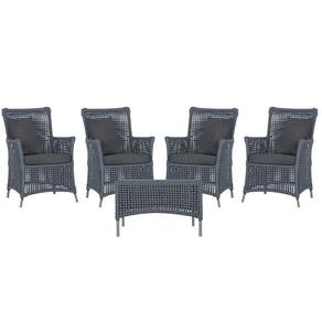 4 Poltronas E 1 Mesa Igapó Alumínio Fendi Corda Náutica E11 Prata