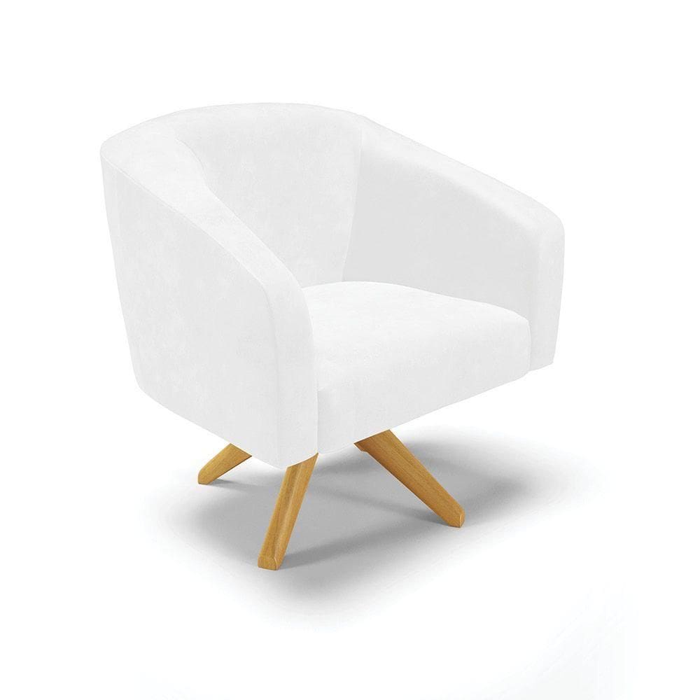 Cadeira Sala De Jantar Giratória Ma30 Stella Sintético Pu D03 - D`rossi Cor Branco