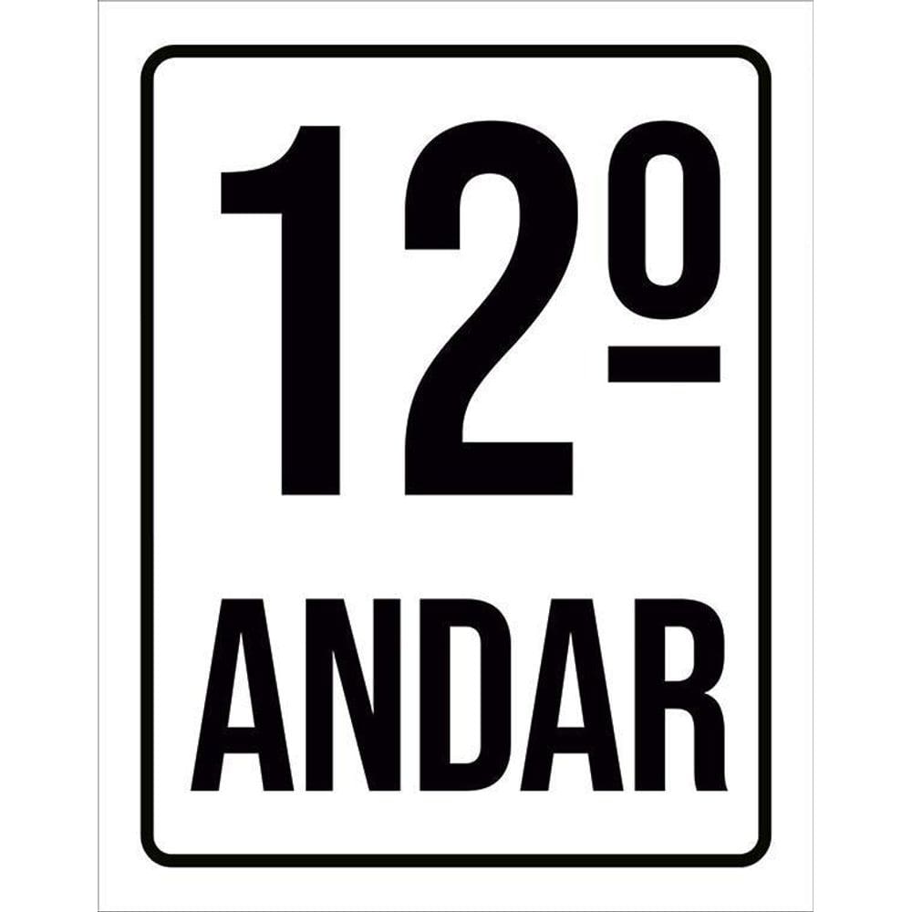 Kit 3 Placas Sinalização Ambiente Identificação 12º Andar