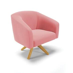 Cadeira Sala De Jantar Giratória Ma30 Stella Suede D03 - D`rossi Cor Rose