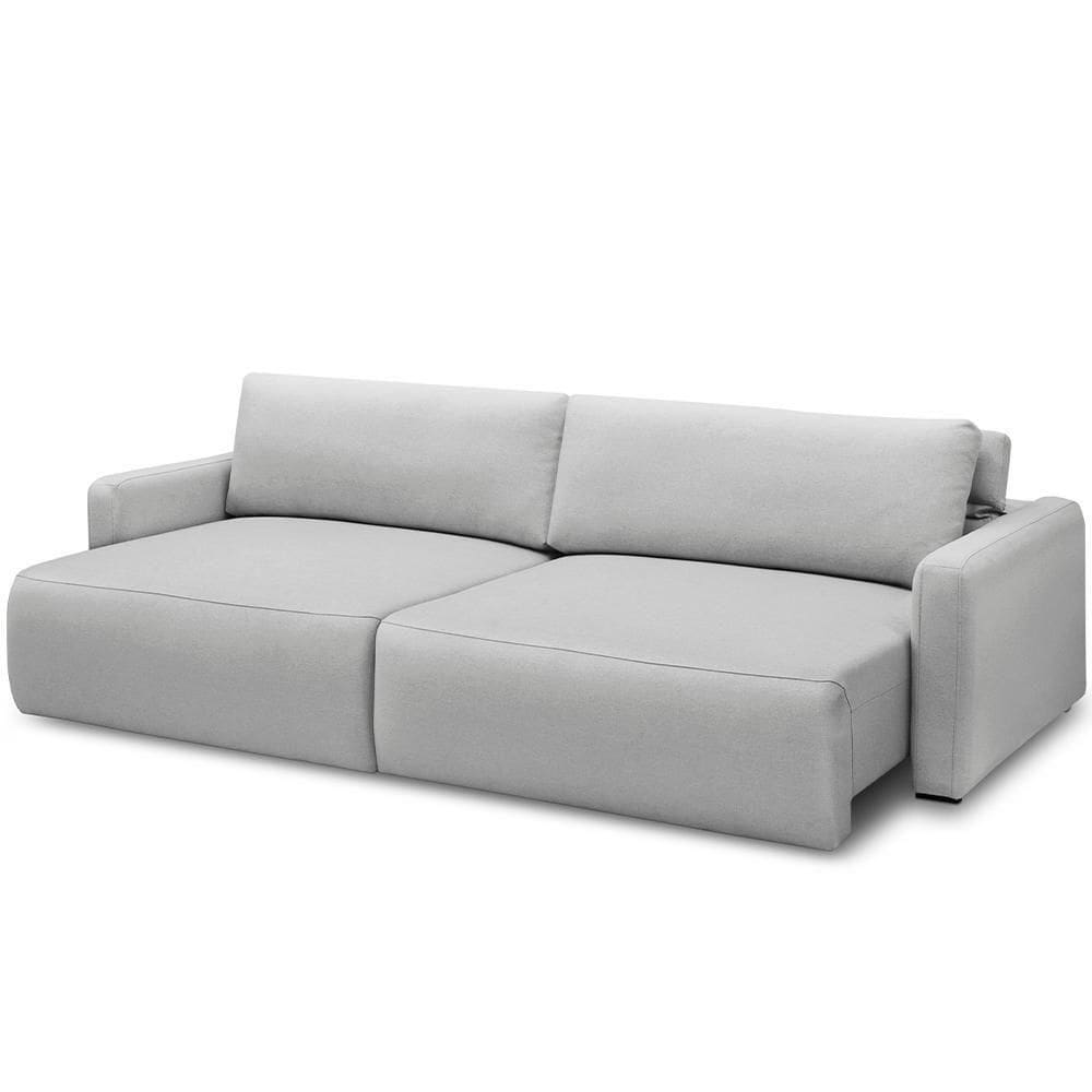 Sofá Retrátil Reclinável Para Sala De Estar Living 270cm Sevilha F04 Bouclê Cinza