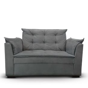 Sofá 2 Lugares Para Sala Moderno Confortável Zilda Suede Cor:cinza