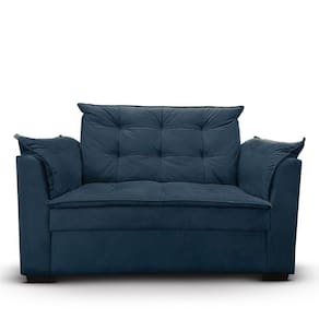 Sofá 2 Lugares Para Sala Moderno Confortável Tatiana Suede Cor:azul Marinho