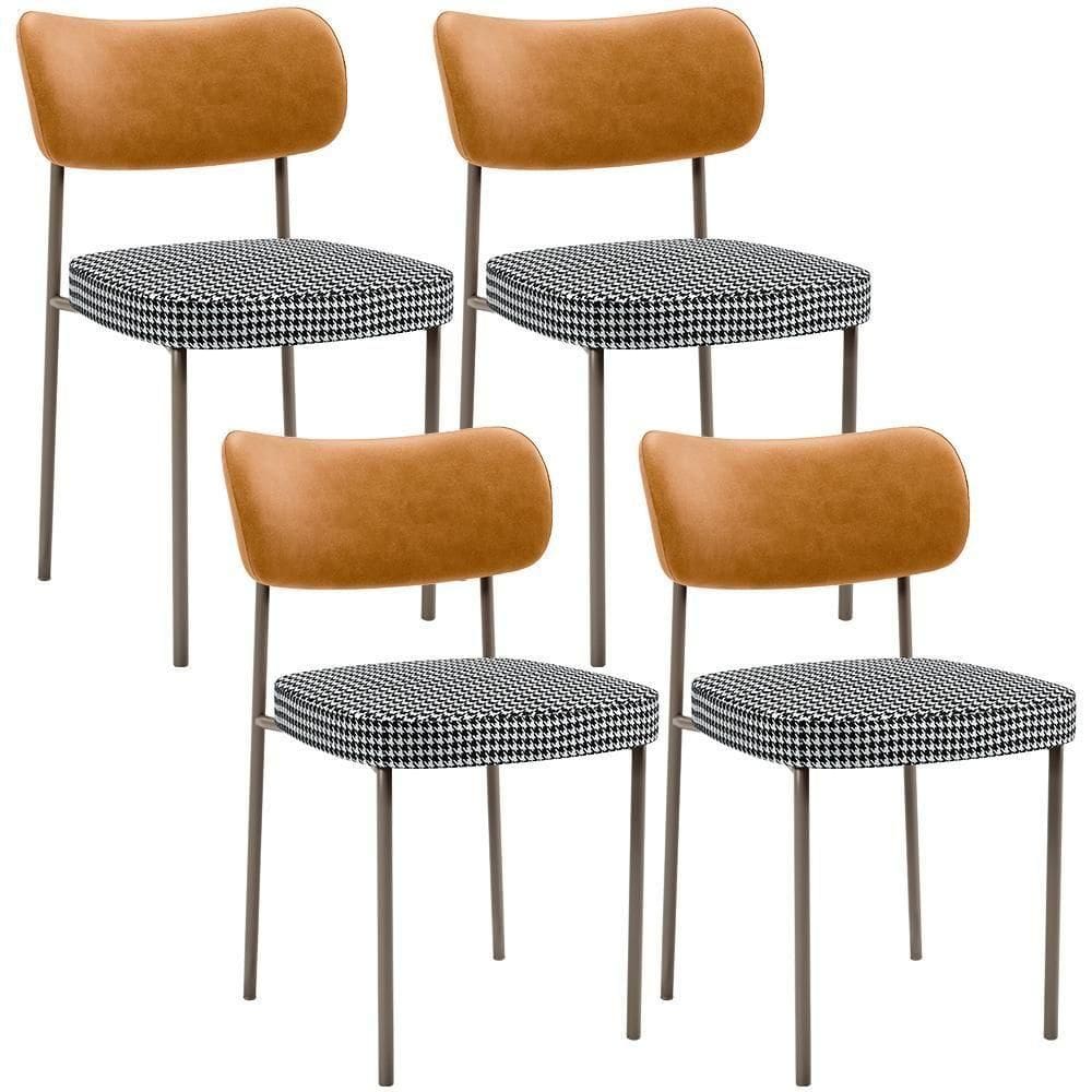 Kit 04 Cadeiras Decorativa Sala De Jantar Melina Base Arena L02 Couríssimo Whisky Pied Poule