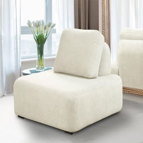 Poltrona Decorativa Santiago Sala De Estar Pés Em Madeira Bouclê Branco