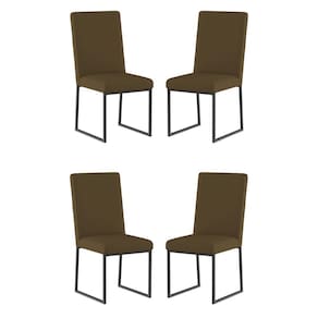Kit 4 Cadeiras Para Mesa De Jantar Base Industrial Preto Balaqui Marrom