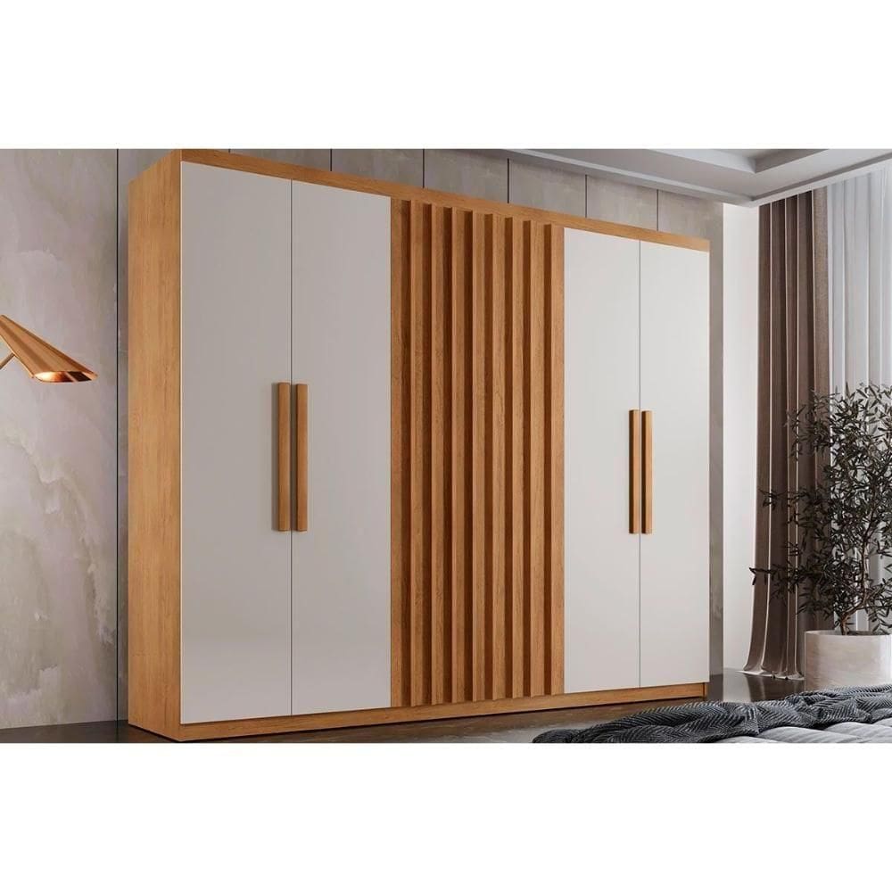Guarda Roupa Casal 6 Portas E 2 Gavetas Cairo Naturale-off White Rufato