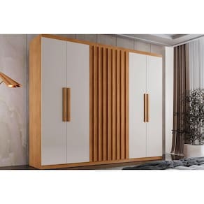 Guarda Roupa Casal 6 Portas E 2 Gavetas Cairo Naturale-off White Rufato