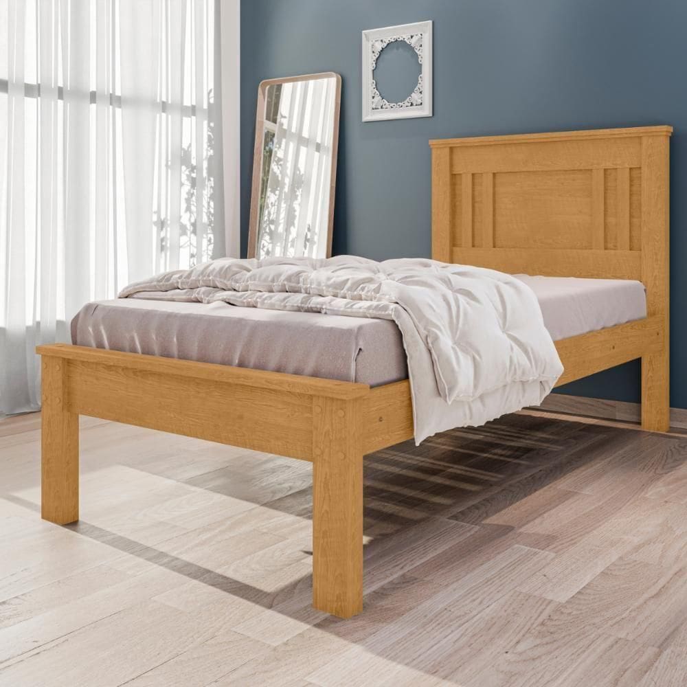 Cama De Solteiro Com Pés Maricá Naturalle Off White
