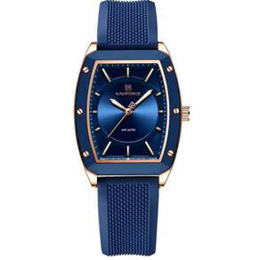Relógio De Quartzo Para Mulheres Design Tonneau Esportivo Simples Azul