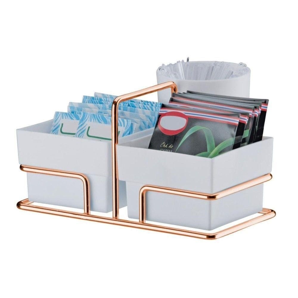 Organizador Para Saches De Açúcar/adoçante E Mexedor Rose Gold