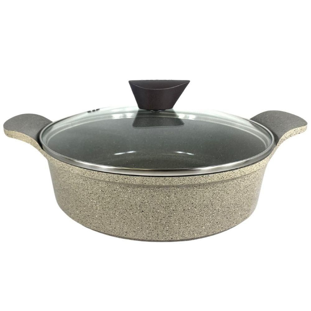 Caçarola Rasa 28cm/4,8l Com Revestimento Cerâmico Marble Neoflam Cinza