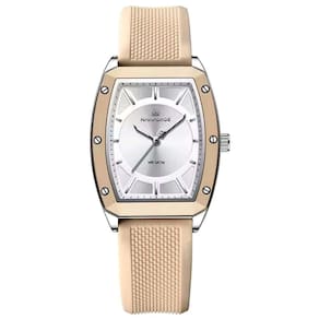 Relógio De Quartzo Para Mulheres Design Tonneau Esportivo Simples Branco
