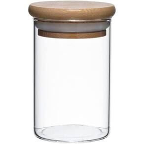 Pote Hermético De Vidro Borossilicato Com Tampa Bambu 110ml