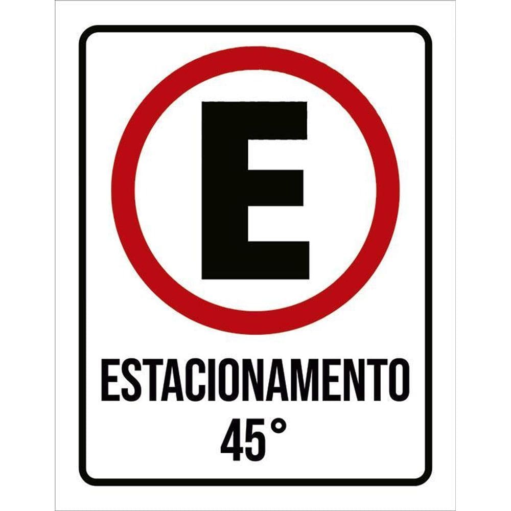 Kit 3 Placas Estacionamento 45 Graus