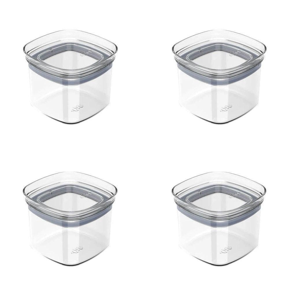 Conjunto De Potes Herméticos 450 Ml 4 Peças Block Modular Transparente Ou