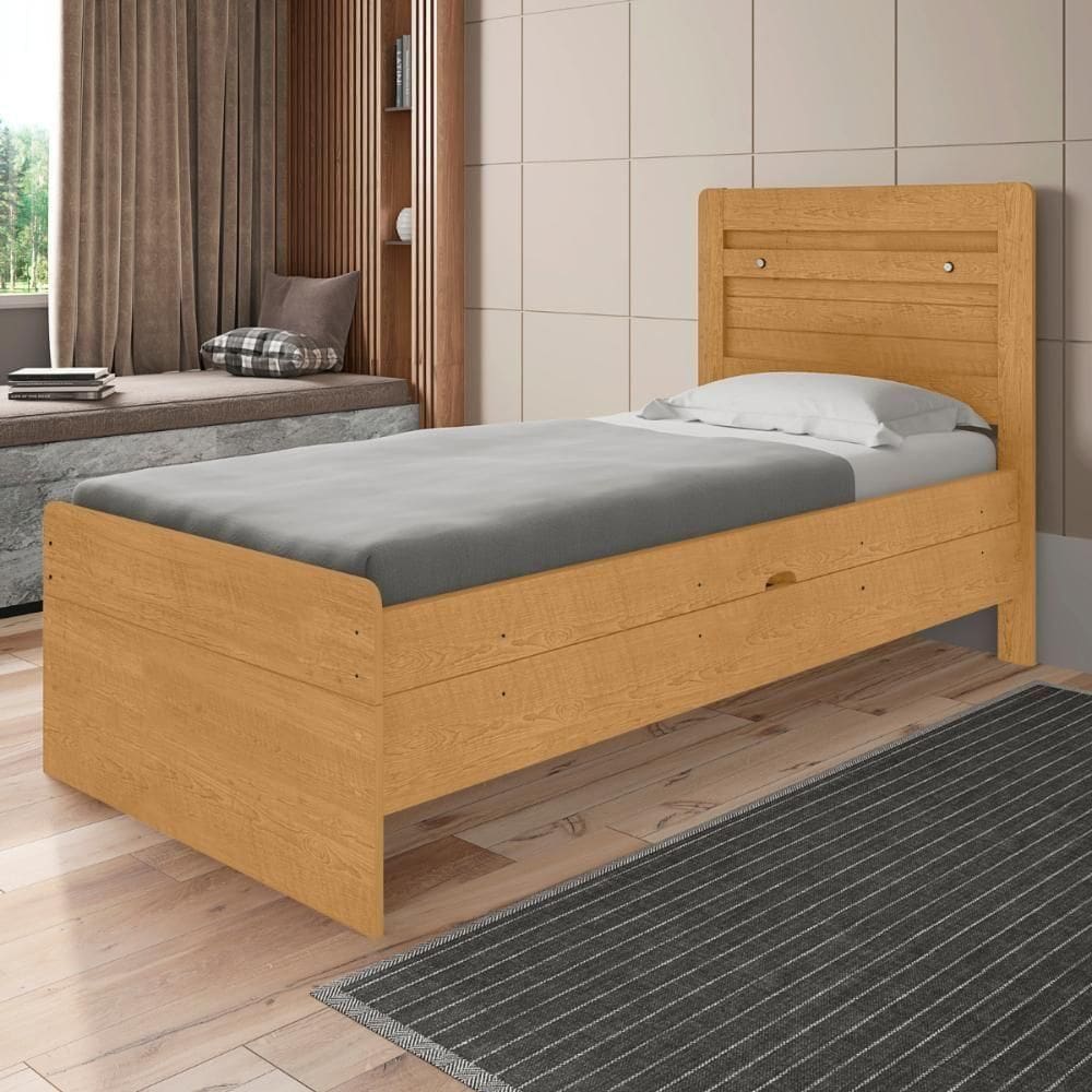 Cama Com Baú De Solteiro Cuiabá Naturalle Off White