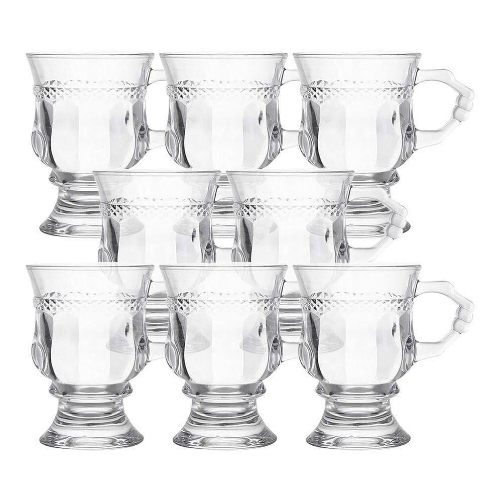 Jogo 8 Caneca De Café 117ml Hanover Vidro Cristalino Transparente Xícara Em Casa Tem