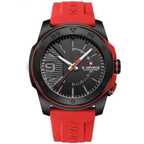 Relógio Quartzo Display Luminoso Esportivo A Prova água Pulseira De Silicone 5atm Vermelho