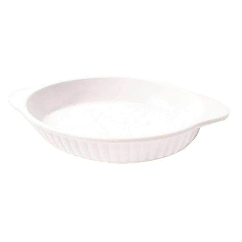 Kit 04 Travessas Melamina Oval Branca 1litro