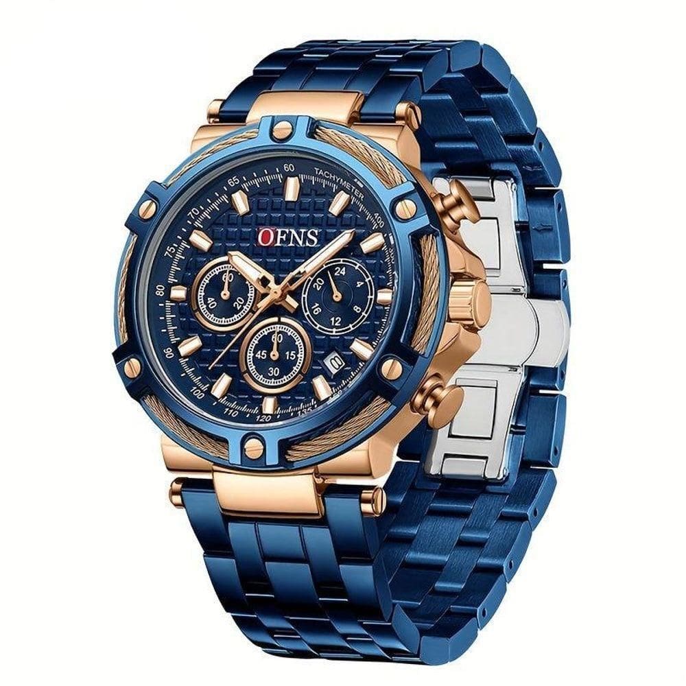 Relógio De Quartzo Resistente à água 3atm Mostrador Redondo Azul