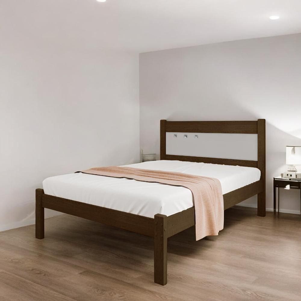 Cama Casal Sofisticada Paola Malbec E Off White