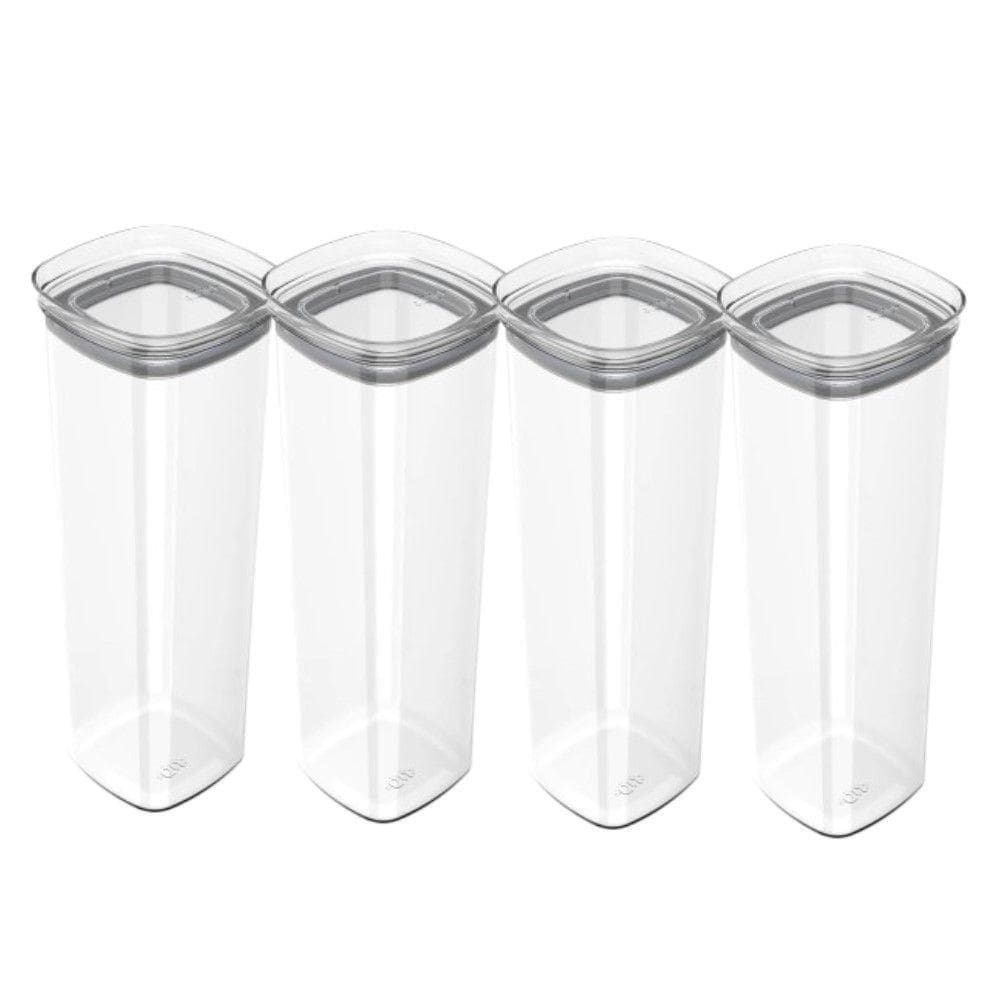 Conjunto De Potes Herméticos 2 L 4 Peças Block Modular Transparente Ou