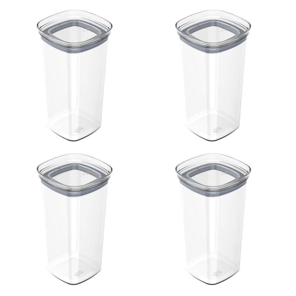 Conjunto De Potes Herméticos 1,5 L 4 Peças Block Modular Transparente Ou