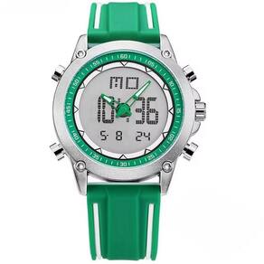 Relógio Esportivo Masculino Quartzo Digital Duplo Movimento á Prova D`água Verde