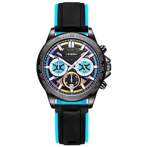 Relógio De Quartzo Masculino Impermeável Esportivo Com Pulseira De Silicone Impermeavel Azul