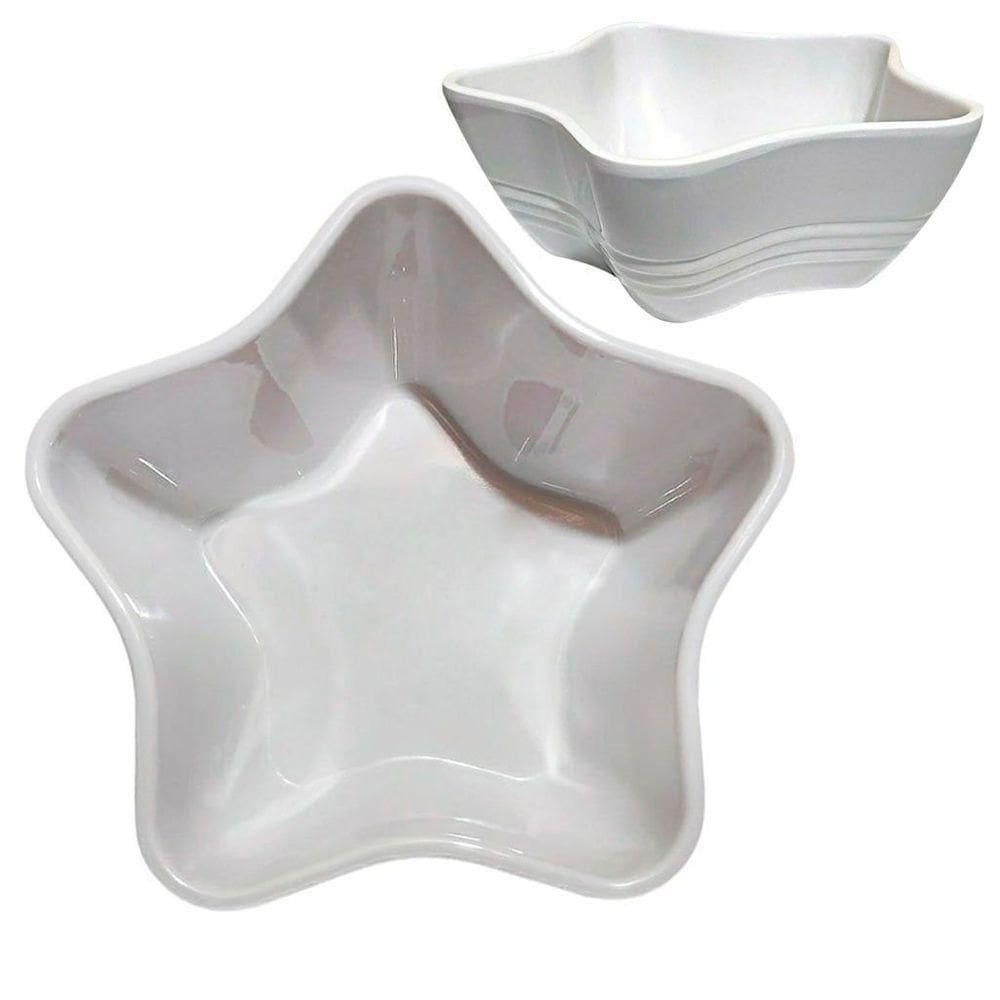 Kit 4 Tigelas Bowl Melamina Estrela Branca 900ml