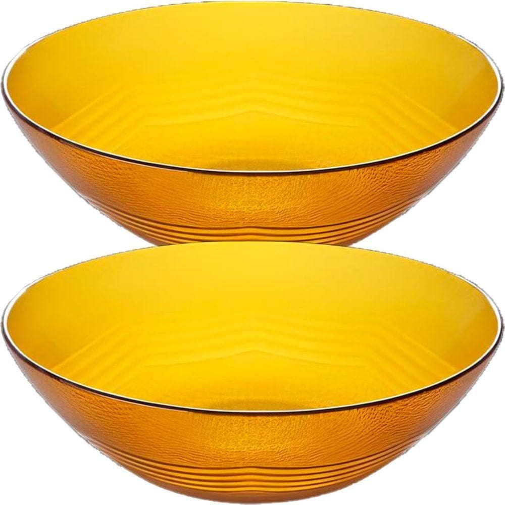 Kit 2 Tigela Sobremesa Bowl Pequena âmber Em Vidro De 600ml