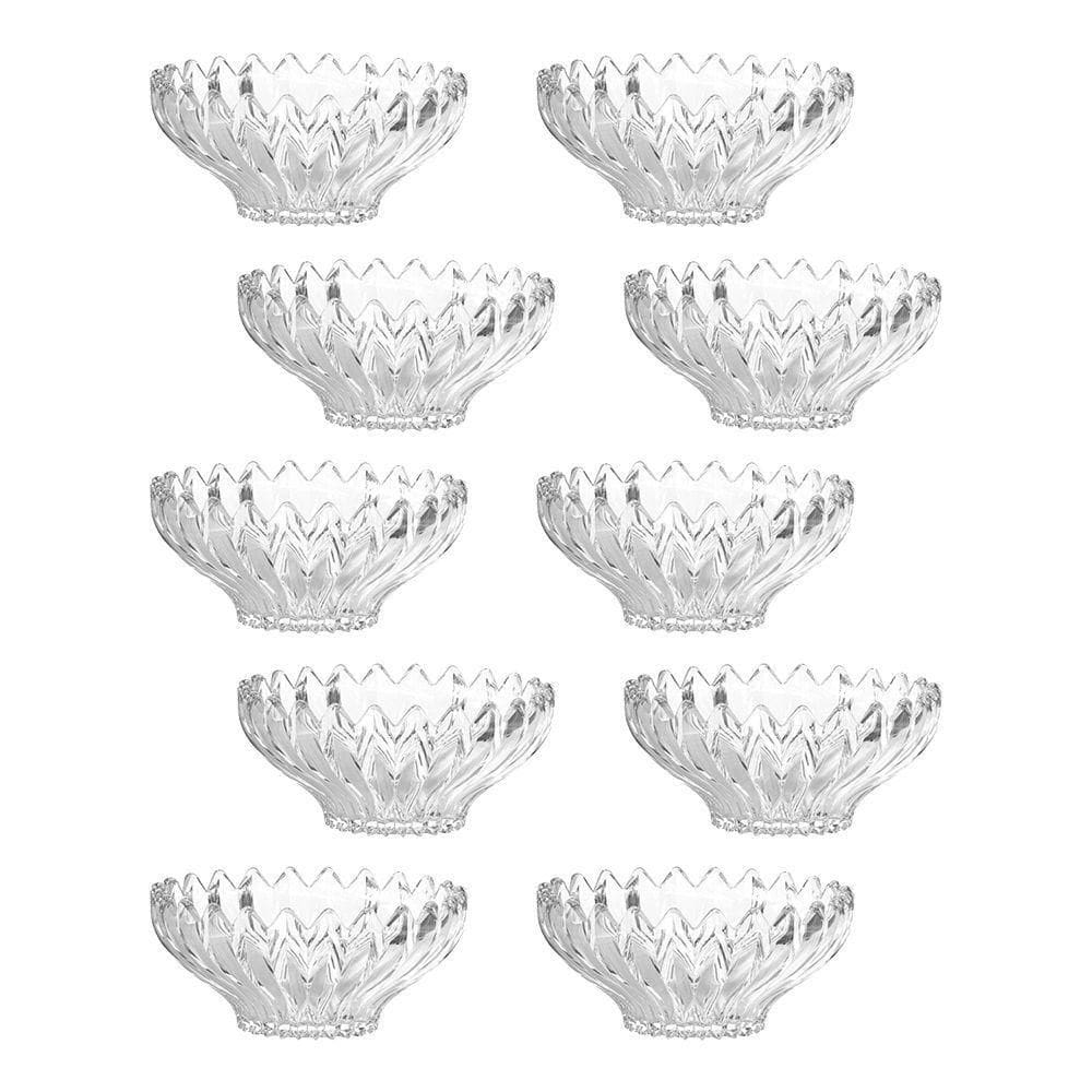 Jogo 10 Taças De Sobremesa Bowl Vidro Transparente Brazilia 300ml 14cm Sorvete Açaí Em Casa Tem