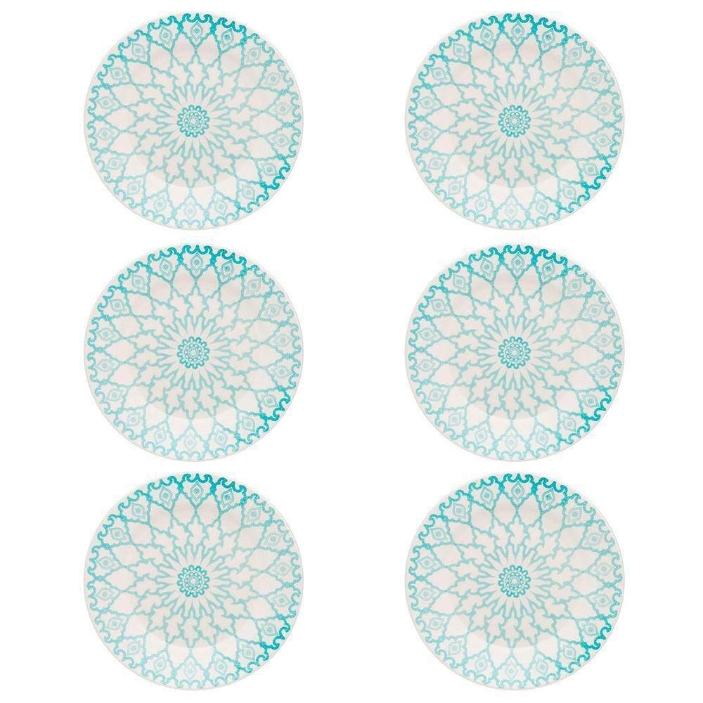 Prato Raso De Cerâmica Estampa Donna Mandala 24cm 6 Unidades - Biona 091079