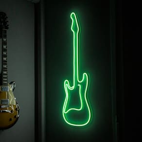 Painel Luminoso Criativo GUITARRA - Neon LED - VERDE