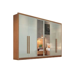 Guarda Roupa Casal 6 Portas E 4 Gavetas C- Espelho Robust-livorno Freijo Cumaru C- Fendi