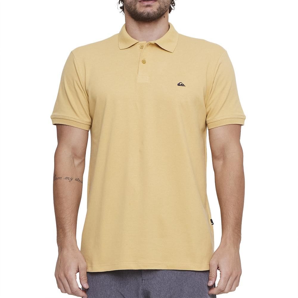 Camisa Quiksilver Polo Embroidery Piquet SM25 Mostarda