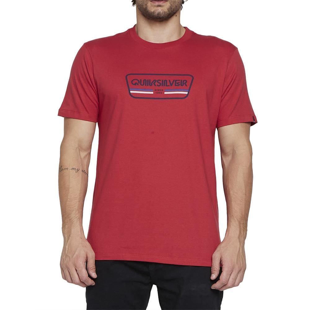 Camiseta Quiksilver Range Life Front SM25 Masculina Vermelho