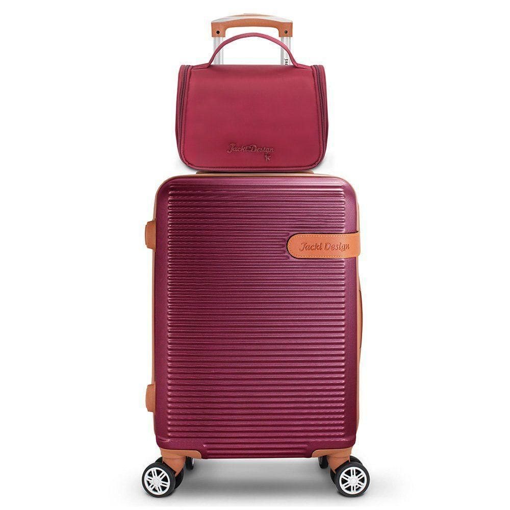 Kit Mala De Bordo E Necessaire C/ Gancho Premium Vinho