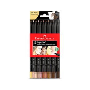 Lápis de Cor Supersoft Faber-Castell 12 Cores - Tons de Pele