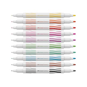 Canetinha Ponta Dupla Contorna/ Pinta Faber-Castell 10 Cores