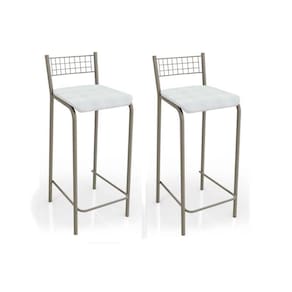 Banqueta Sala De Jantar Gênova 2b705nk Kit 2 Un Niquel/branco 106 - Kappesberg
