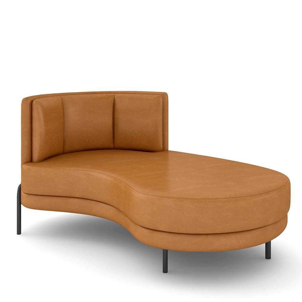 Sofá Chaise Longue Living Lucca Direito D02 Couríssimo Whisky B-90